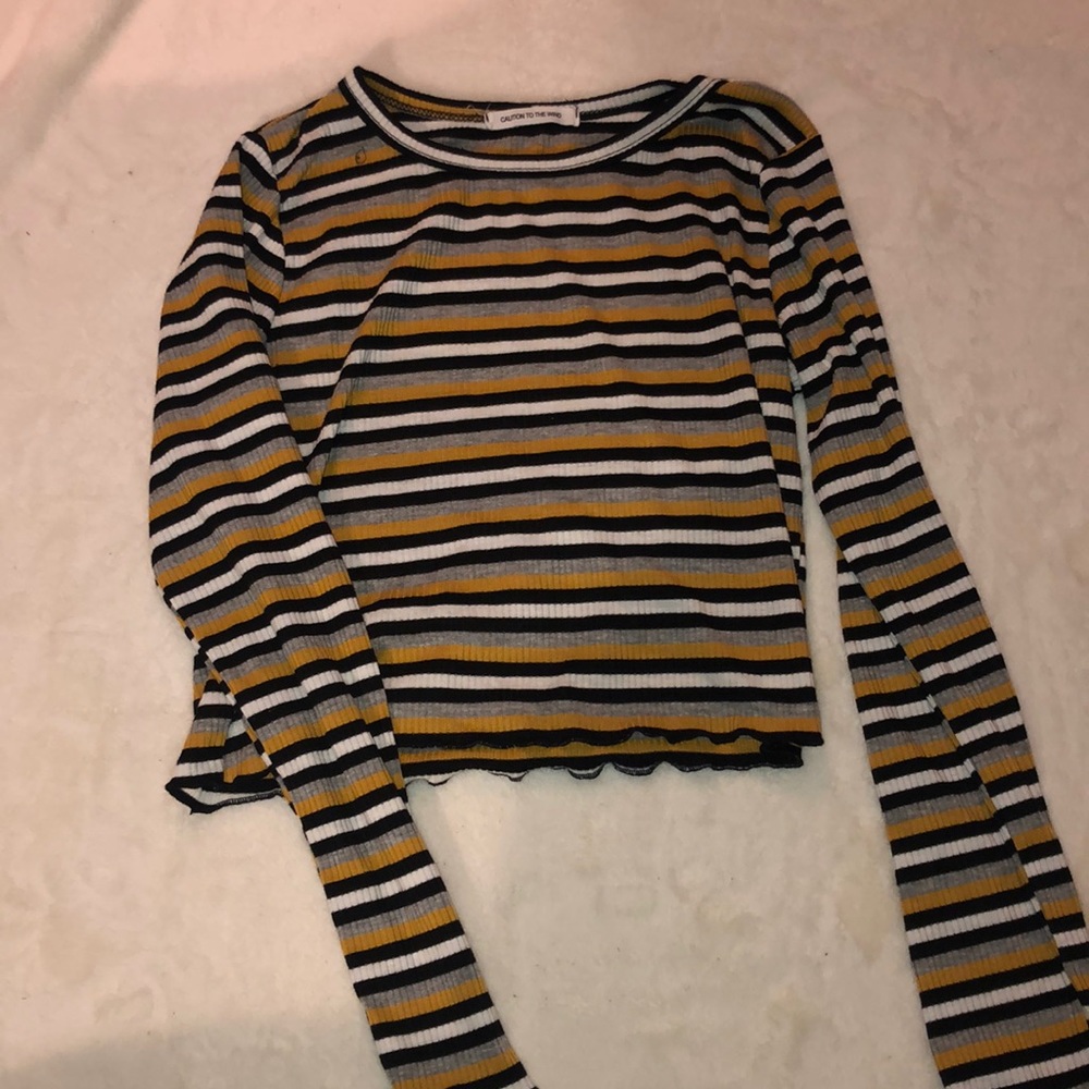 Caution to the wind stripped long sleeve